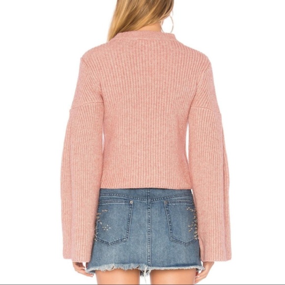 🎉Host Pick🎉 Endless Rose Heathered Pink Bell Sleeve Pink Cropped Sweater - Picture 4 of 8